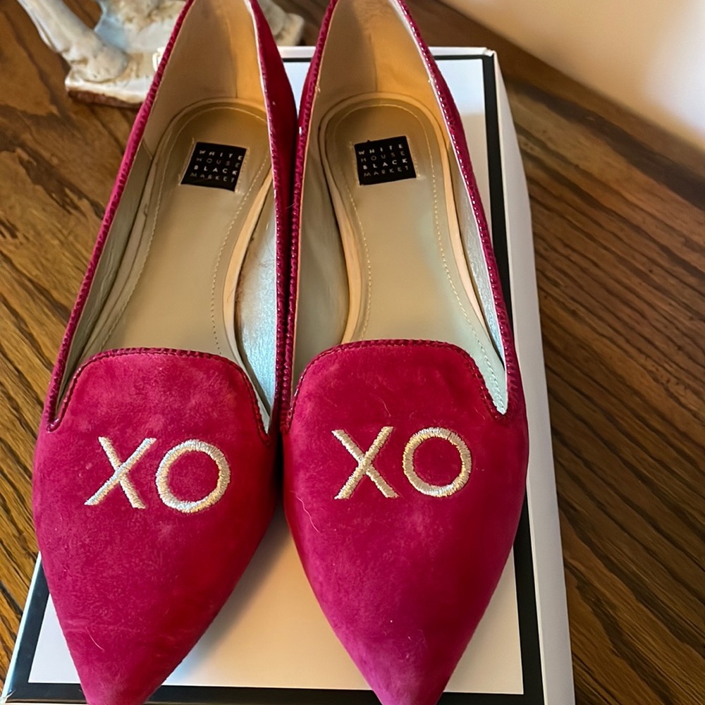 WHBM flats in pink suede